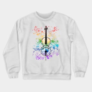 Cello Rainbow Colours Cellist String Player Orchestra Musician Crewneck Sweatshirt